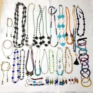 42 pieces handmade beaded jewelry bundle